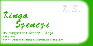 kinga szenczi business card